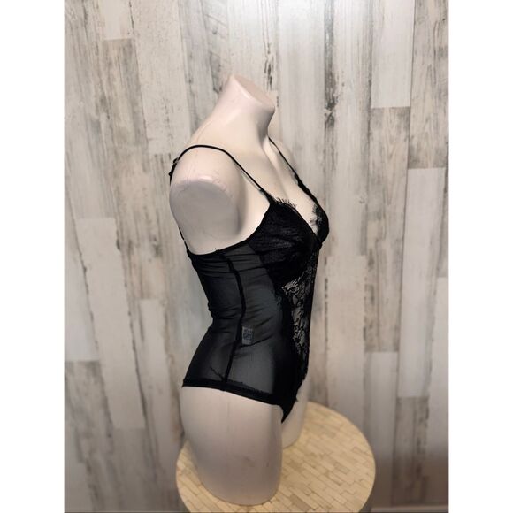 CBR Black Lace Mesh Bodysuit | Sheer Floral One Piece Lingerie – Size Medium - Picture 7 of 7